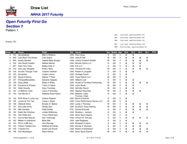 Draw List Open Futurity First Go Section 1