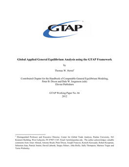Global Applied General Equilibrium Analysis Using the GTAP Framework