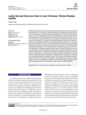 Leaky Gut and Gut-Liver Axis in Liver Cirrhosis: Clinical Studies Update