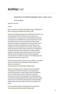 Journal of Art Historiography Issue 2 (Jun 2010)