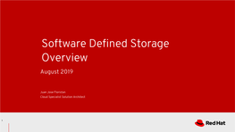 Software Defined Storage Overview
