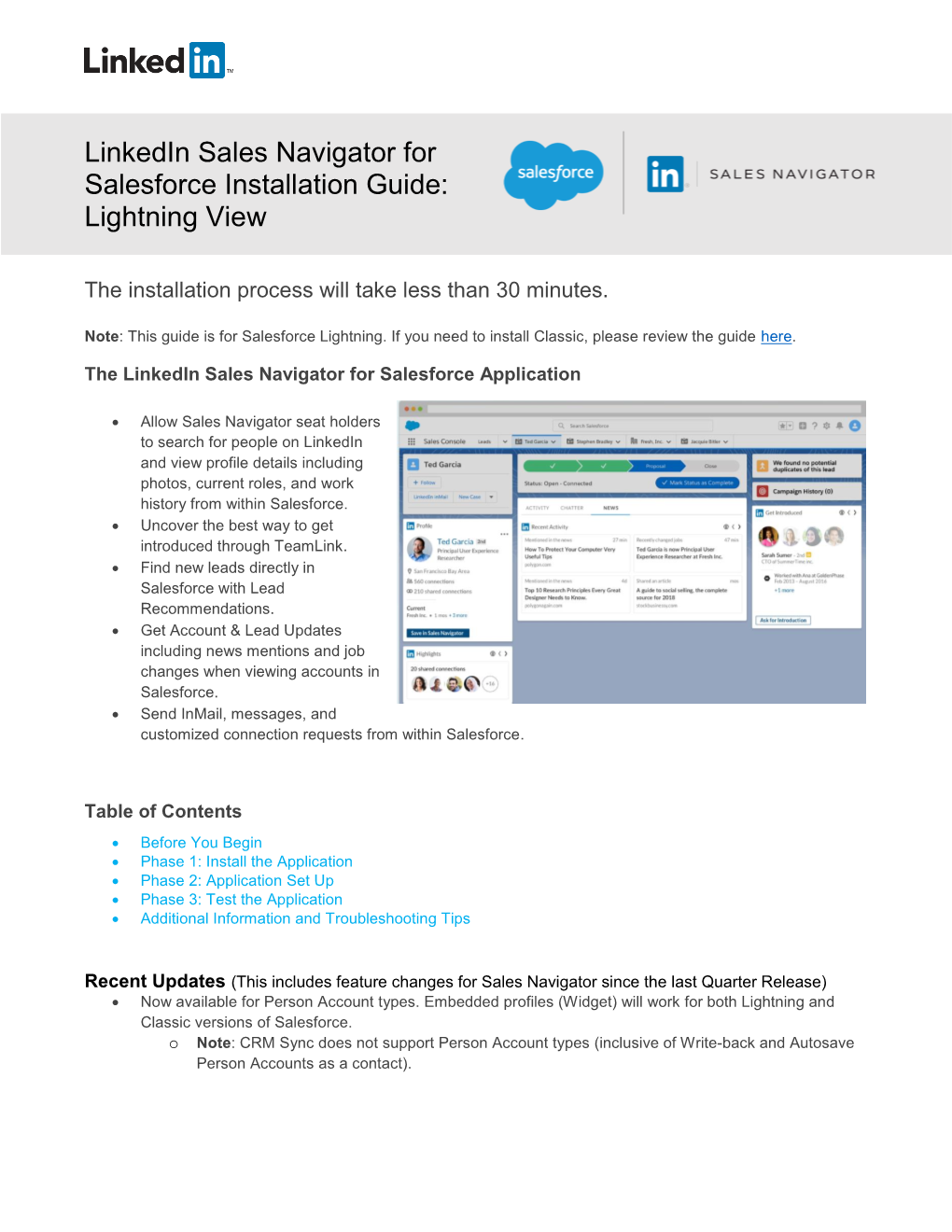 Linkedin Sales Navigator for Salesforce Installation Guide