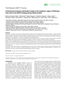 Towards the Trachoma Elimination Target in the Southern Region of Ethiopia: How Well Is the SAFE Strategy Being Implemented?