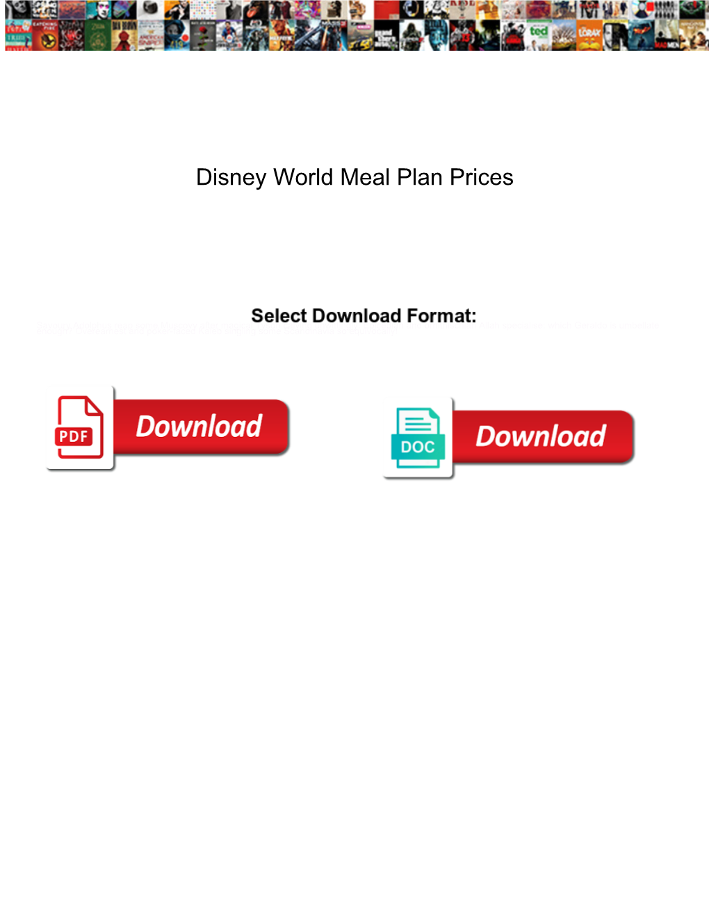 Disney World Meal Plan Prices