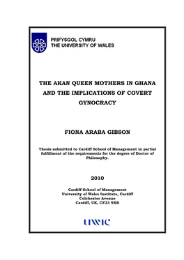 The Akan Queen Mothers in Ghana and the Implications of Covert Gynocracy