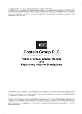 Costain Group PLC Scrip Dividend Scheme