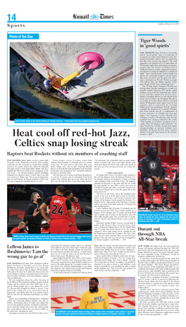 Heat Cool Off Red-Hot Jazz, Celtics Snap Losing Streak