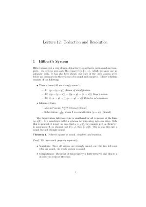 Deduction and Resolution