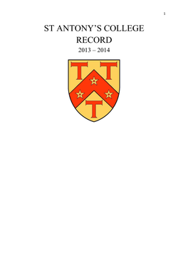 St Antony's College Record