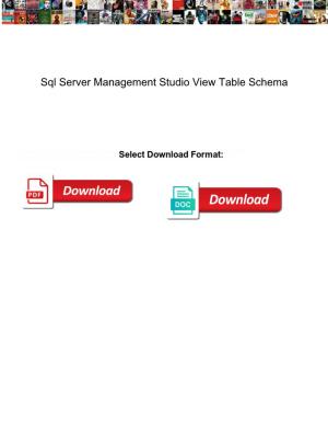 Sql Server Management Studio View Table Schema