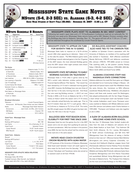 Mississippi State Game Notes