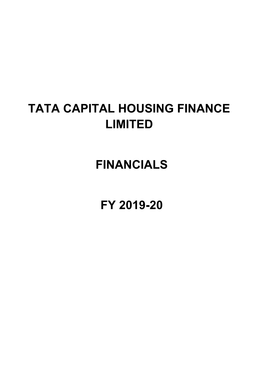 Tata Capital Housing Finance Limited Financials Fy 2019-20