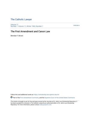 The First Amendment and Canon Law