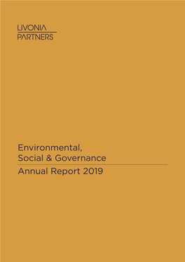 Environmental, Social & Governance Annual Report 2019