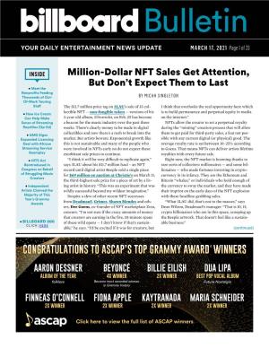 Million-Dollar NFT Sales Get Attention, but Don't Expect Them to Last