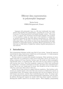 Efficient Data Representation in Polymorphic Languages