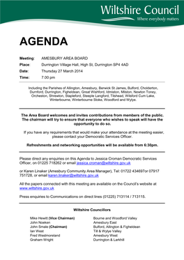 (Public Pack)Agenda Document for Amesbury Area