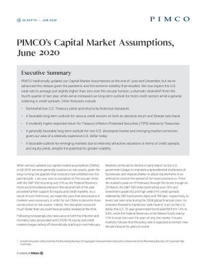 PIMCO's Capital Market Assumptions, June 2020