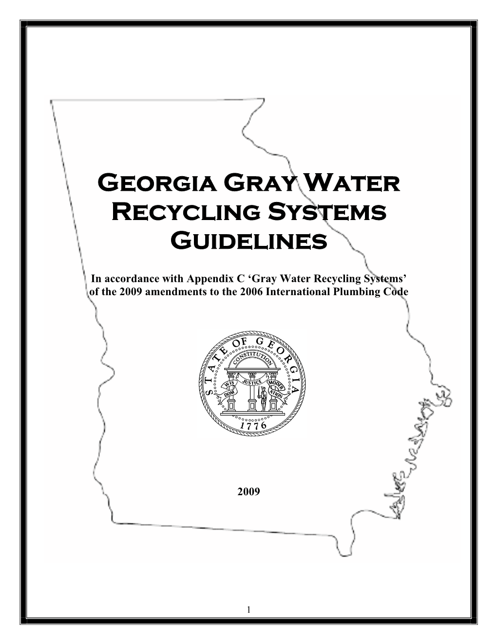 State of Georgia, Gray Water Recycling System Guidelines
