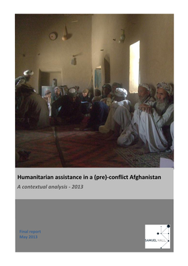 Humanitarian Assistance in a (Pre)-Conflict Afghanistan