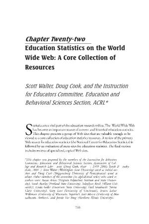 Education Statistics on the World Wide Web 233