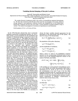 Vanishing Thermal Damping of Davydov's Solitons