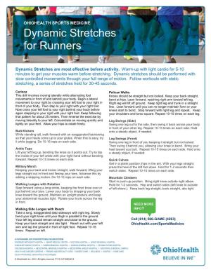 Dynamic Stretches for Runners