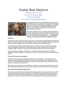 Kodiak Bear Medicine Brochure