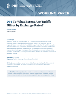 To What Extent Are Tariffs Offset by Exchange Rates?