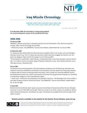 Iraq Missile Chronology