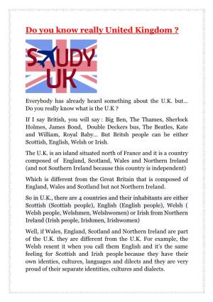 Do You Know Really United Kingdom ?