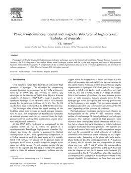 Phase Transformations, Crystal and Magnetic Structures of High-Pressure Hydrides of D-Metals V.E