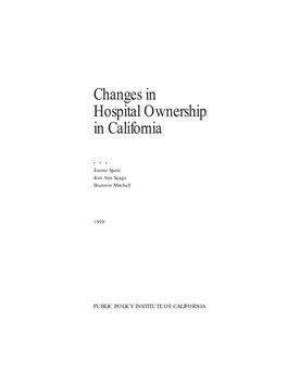 Changes in Hospital Ownership in California