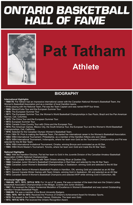 Pat Tatham Athlete