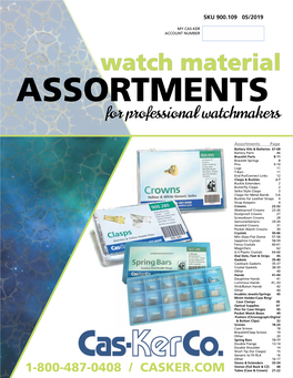 Watch Material ASSORTMENTS for Professional Watchmakers