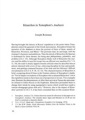 Klearchos in Xenophon's Anabasis