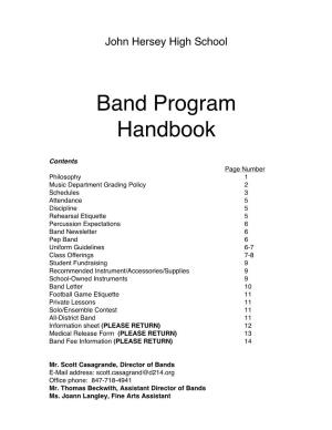 Band Program Handbook
