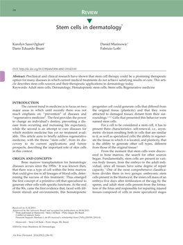 Stem Cells in Dermatology*