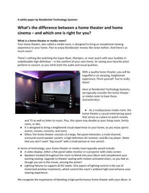 What's the Difference Between a Home Theater and Home Cinema – And