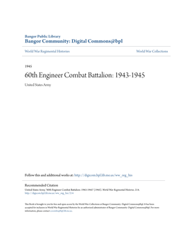 60Th Engineer Combat Battalion: 1943-1945 United States Army