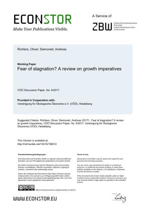 Fear of Stagnation? a Review on Growth Imperatives