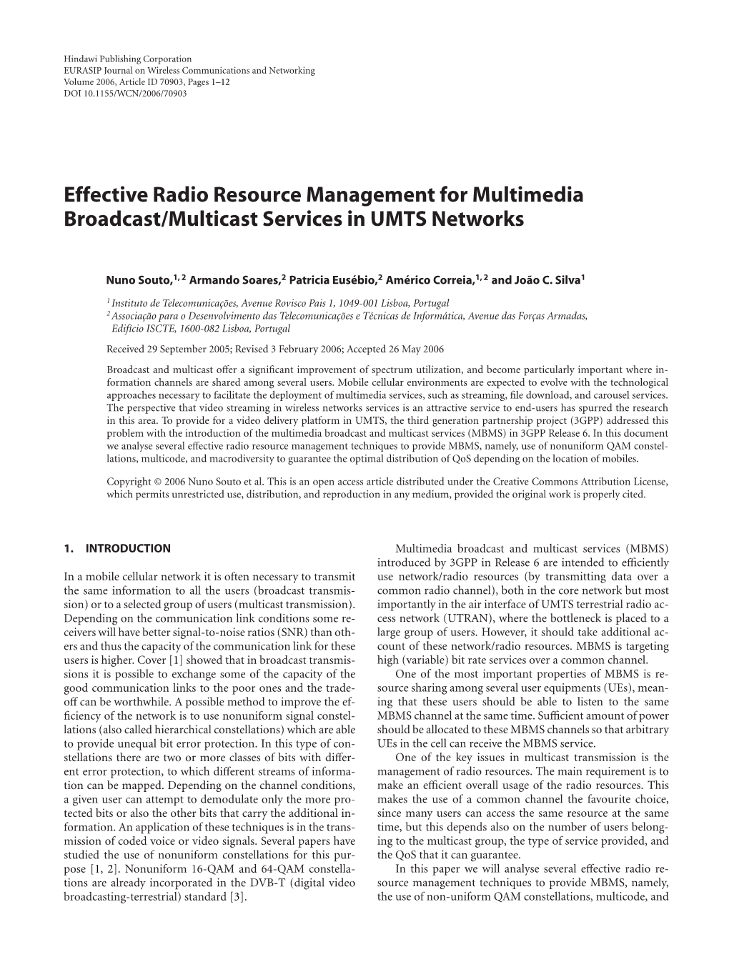 Effective Radio Resource Management for Multimedia Broadcast/Multicast Services in UMTS Networks