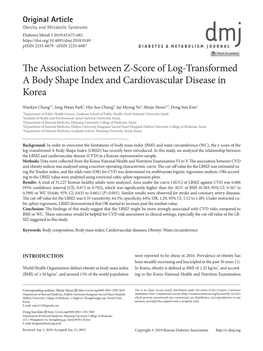 The Association Between Z-Score of Log-Transformed a Body Shape Index and Cardiovascular Disease in Korea