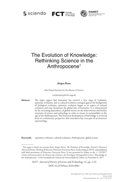 The Evolution of Knowledge: Rethinking Science in the Anthropocene1