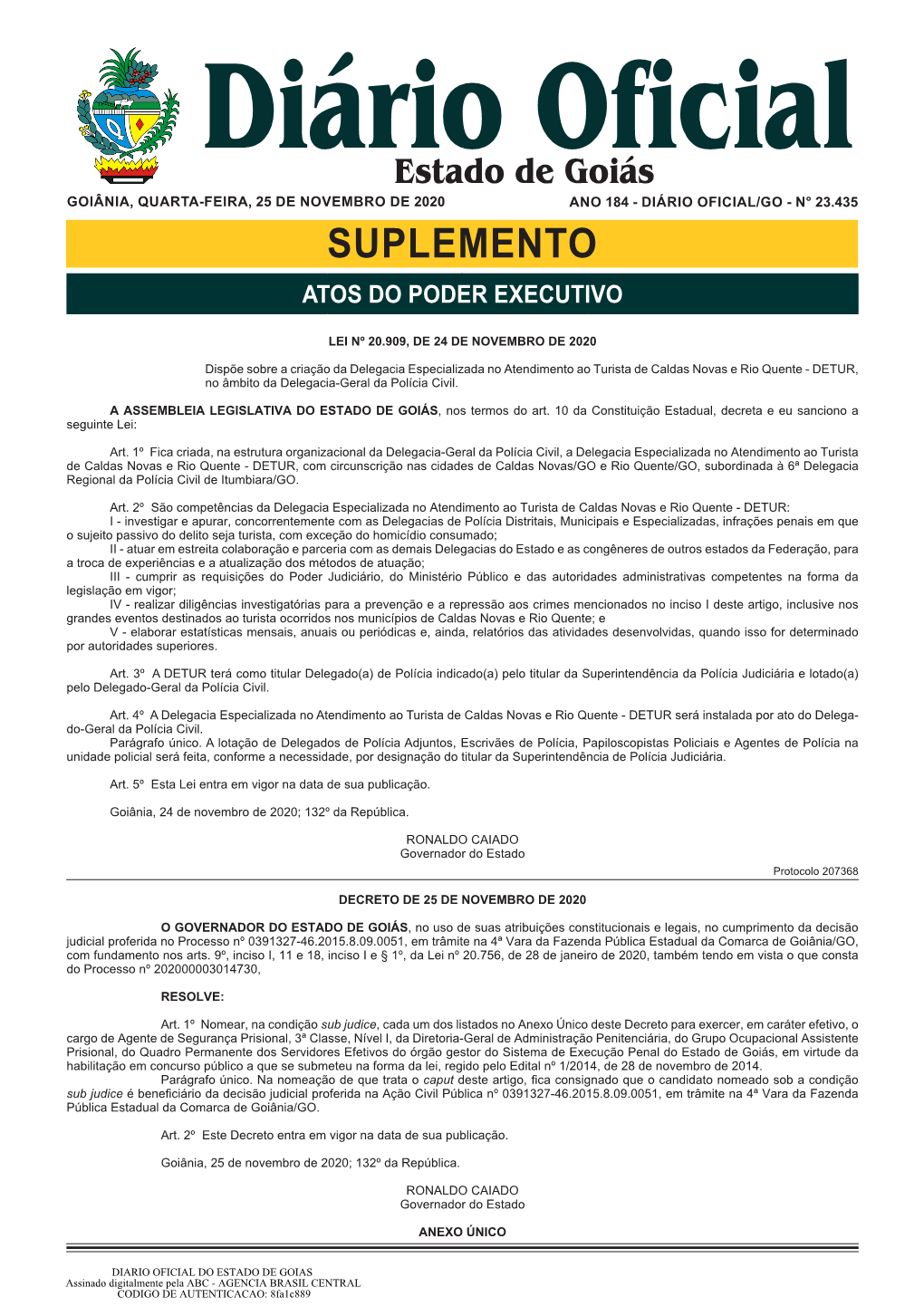 Suplemento Atos Do Poder Executivo