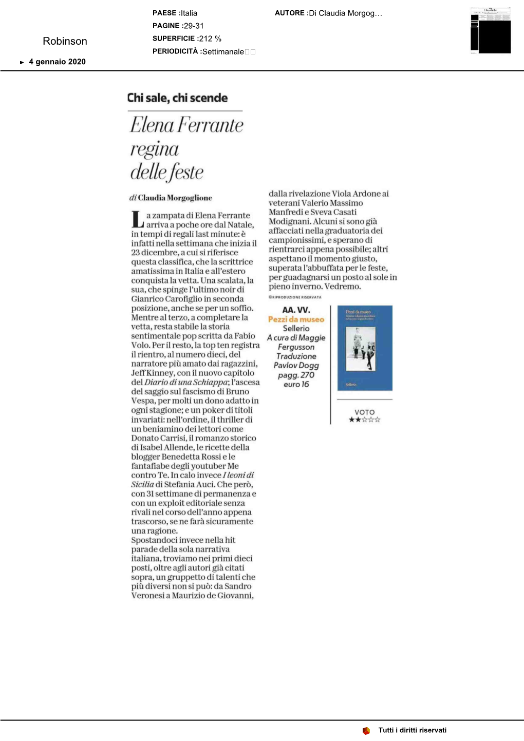 Elena Ferrante Regina Dellefeste