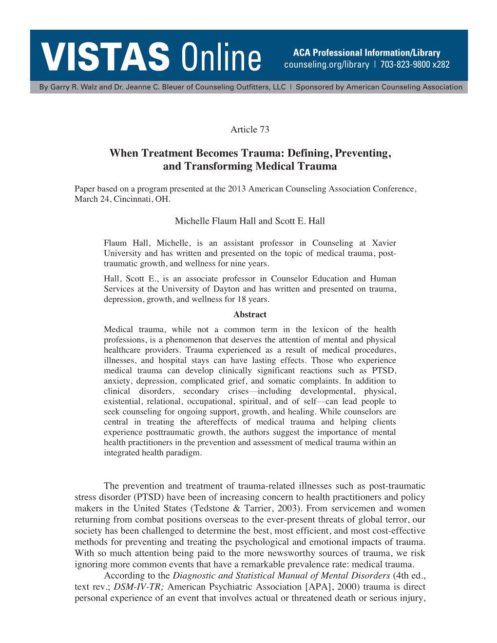 When Treatment Becomes Trauma: Defining, Preventing, and Transforming Medical Trauma