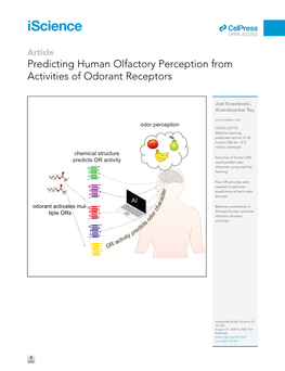 Predicting Human Olfactory Perception from Activities of Odorant Receptors