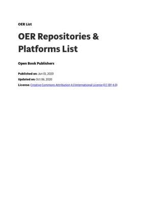 OER Repositories & Platforms List