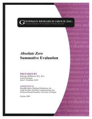 Absolute Zero Summative Evaluation